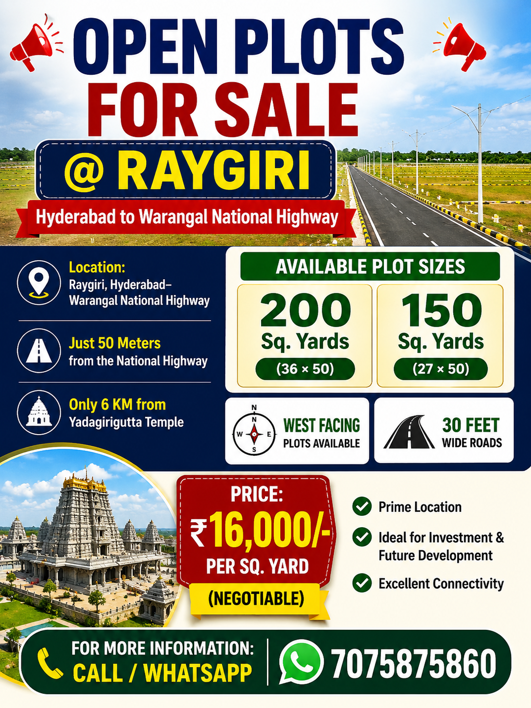 Plots for Sale in Raygiri | Premium Open Plots Near Yadagirigutta