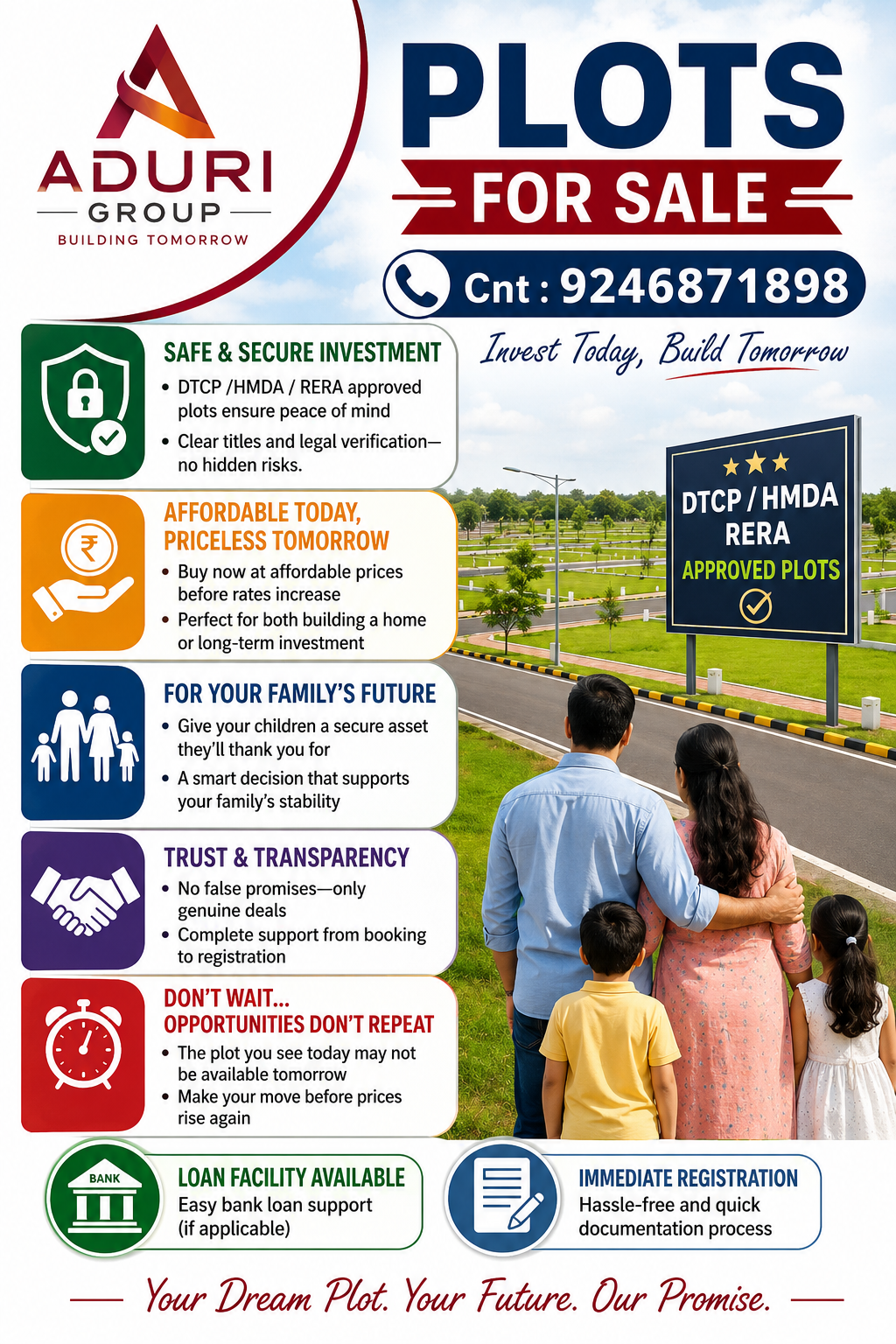 DTCP / HMDA / RERA Approved Open Plots for Sale