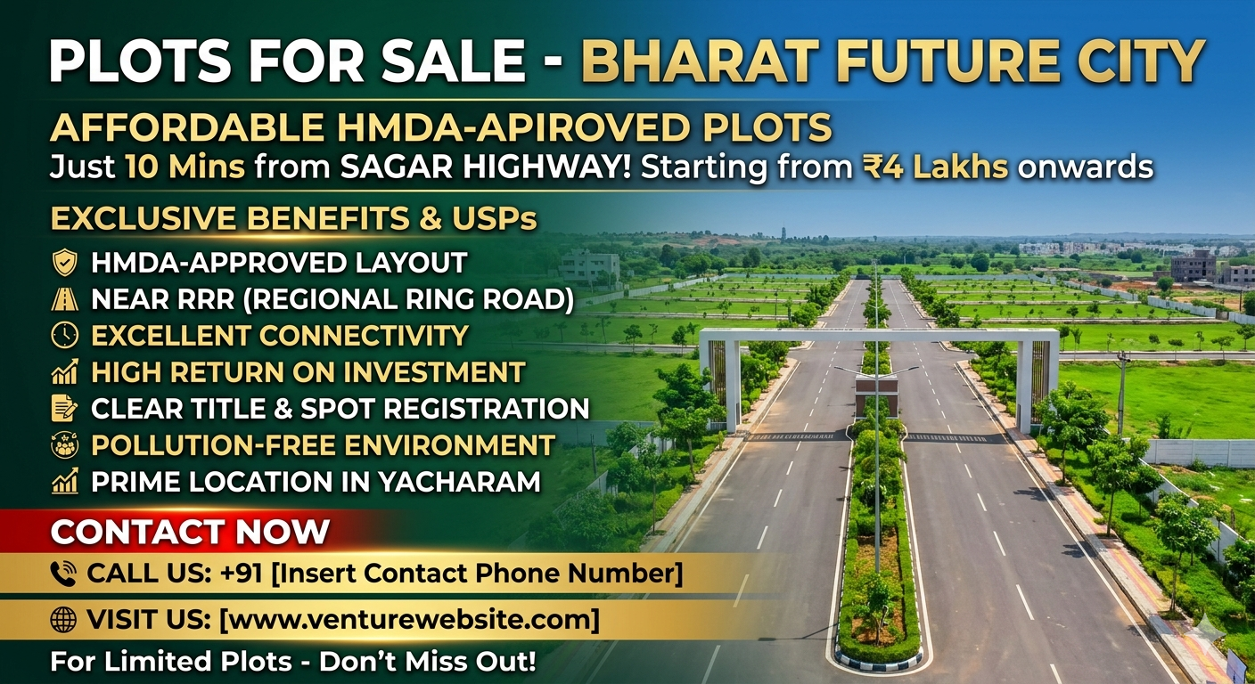 Open Plots for Sale Near Sagar Highway Hyderabad | Low Investment Plots