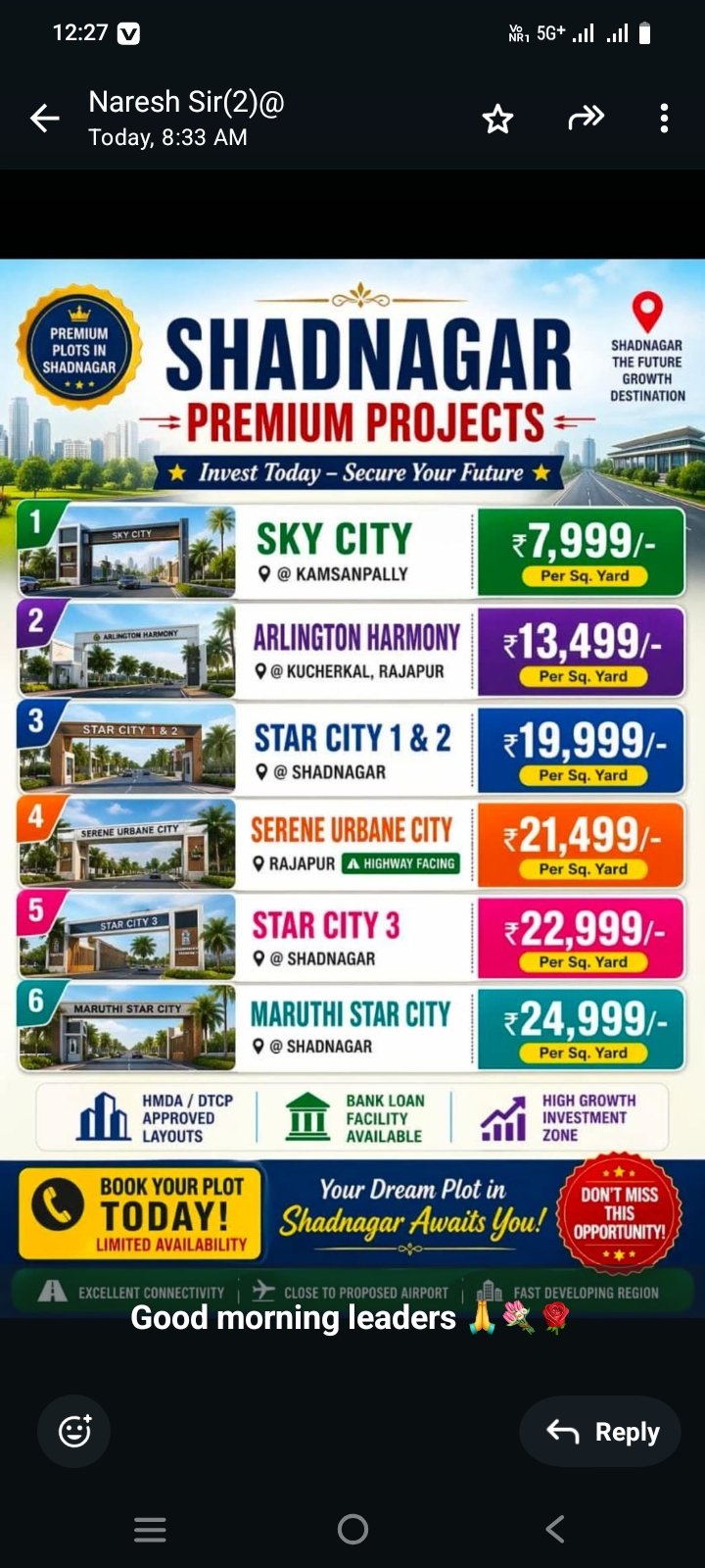 Sri Siddi Vinayaka Developers – Premium Highway Facing Villa Plots at Rajapur, Shadnagar