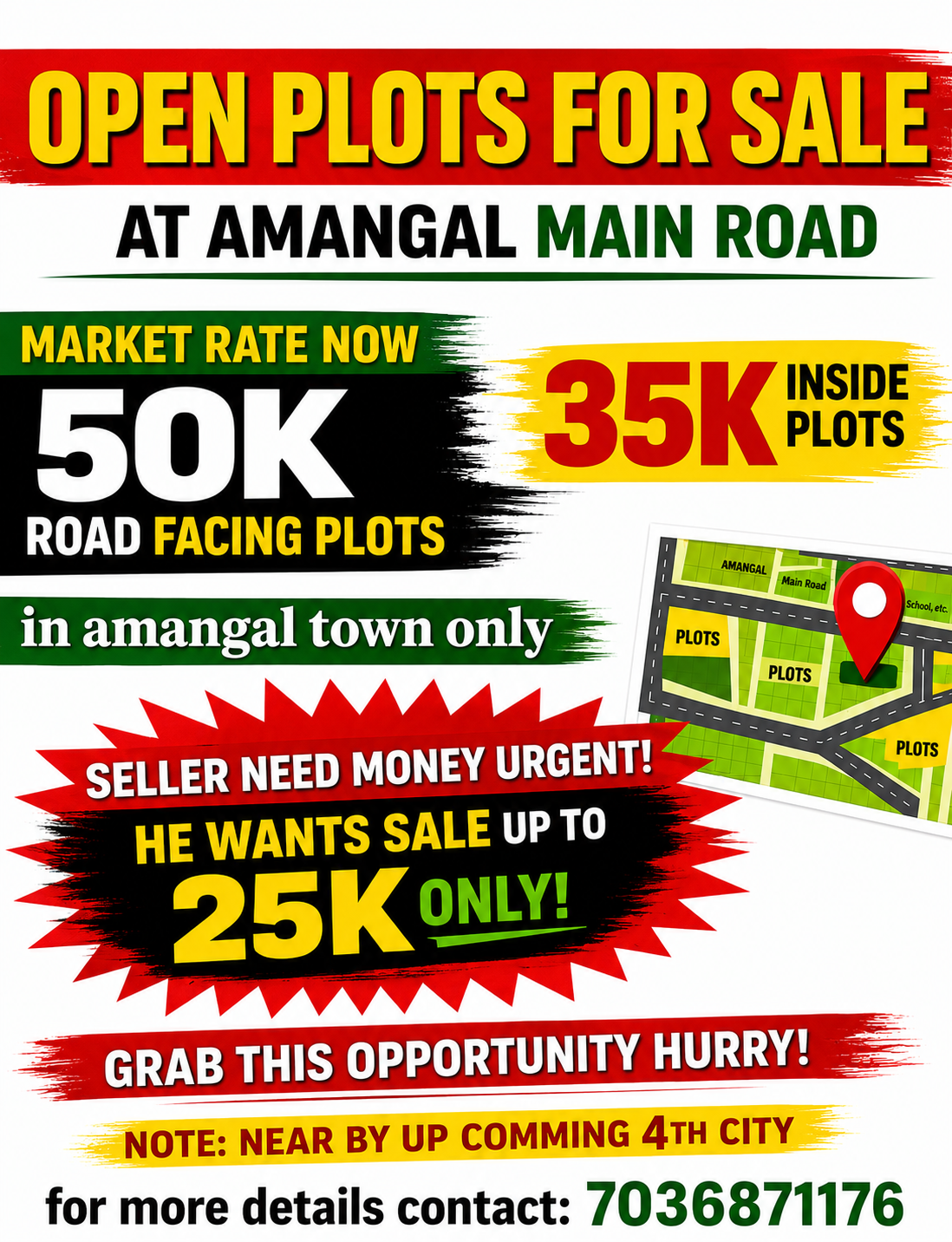 Open Plots for Sale at Amangal