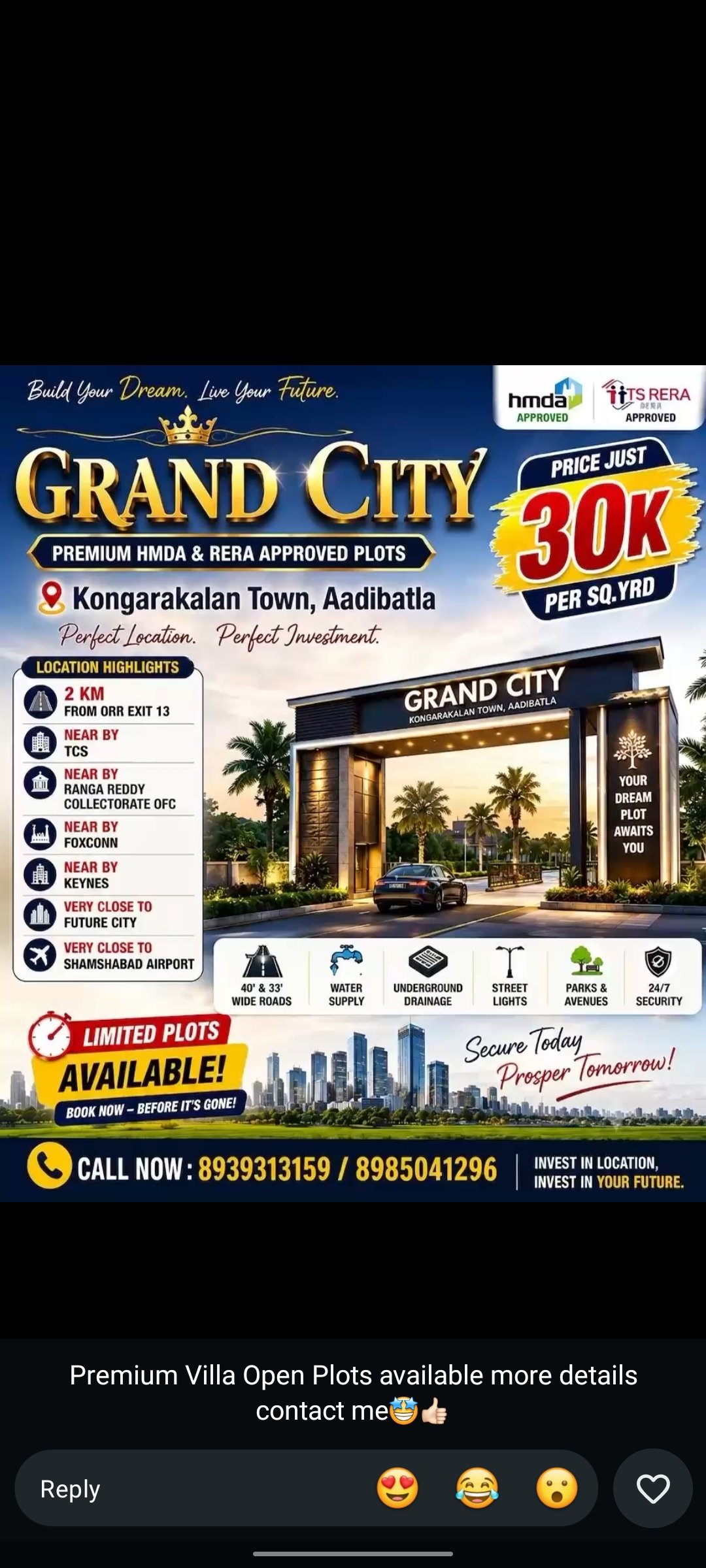 HMDA Villa Plots for Sale in Adibatla – Kongarkalan | Grand City