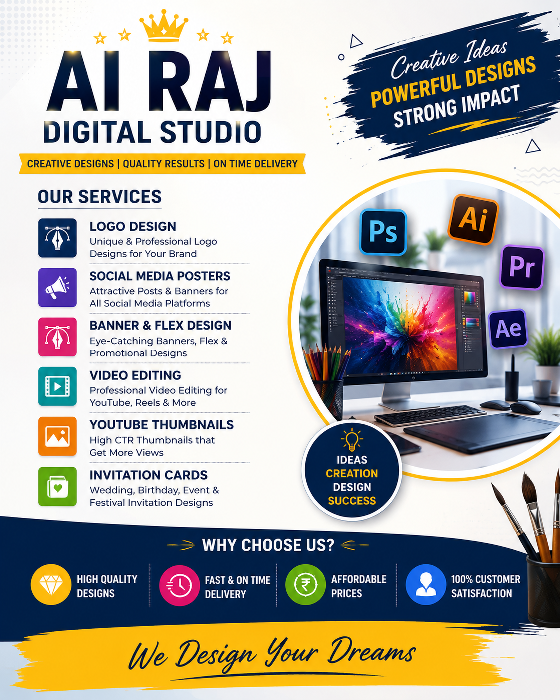 AI Raj Digital Studio – Graphic Design, Video Editing & Digital Services