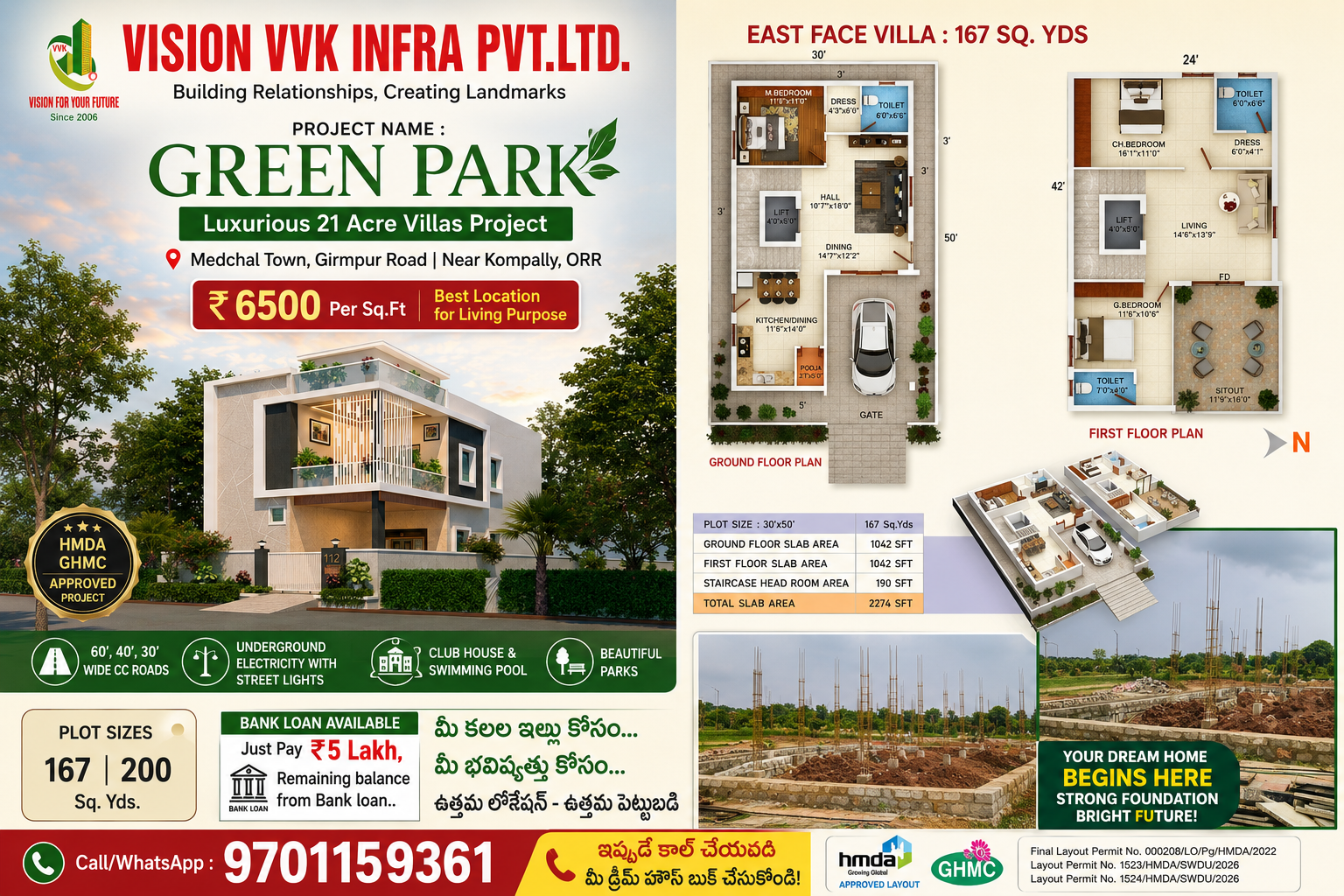 Villas for Sale in Medchal | Mathrubhumi Green Park Duplex Villas