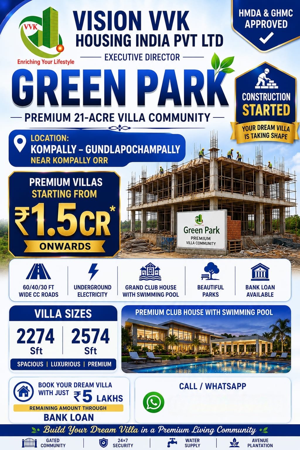 Villas for Sale in Medchal | Mathrubhumi Green Park Duplex Villas