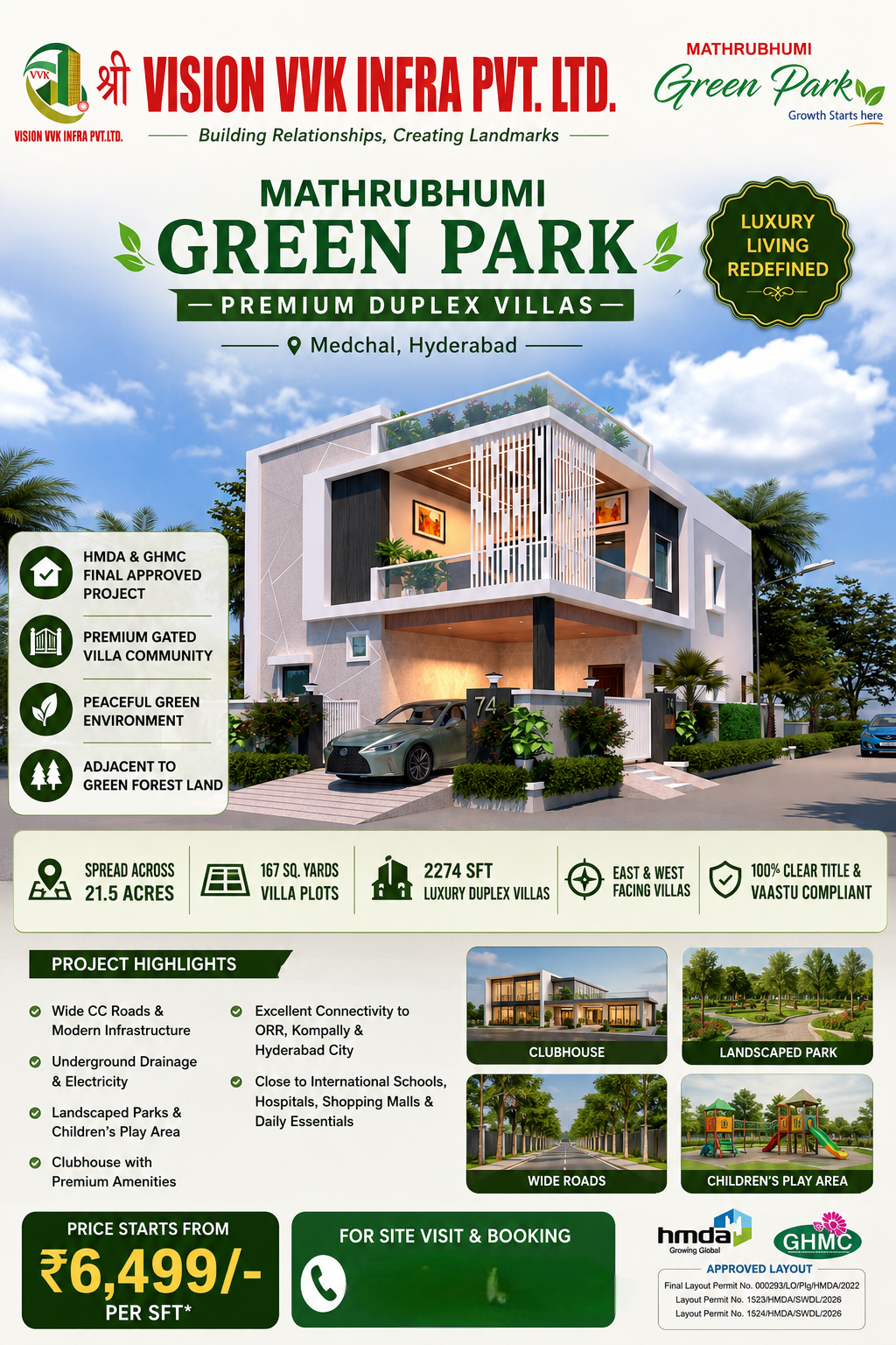 Villas for Sale in Medchal | Mathrubhumi Green Park Duplex Villas