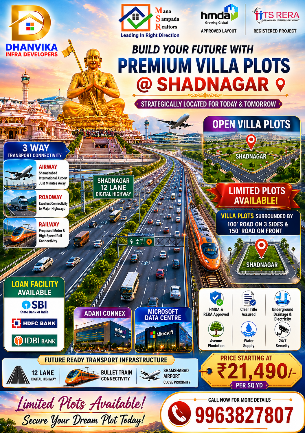 HMDA Plots for Sale in Shadnagar | Lotus Gardens VI Villa Plots