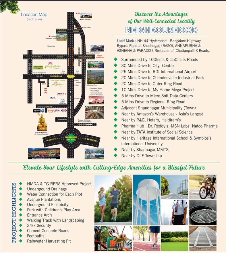 HMDA Plots for Sale in Shadnagar | Lotus Gardens VI Villa Plots